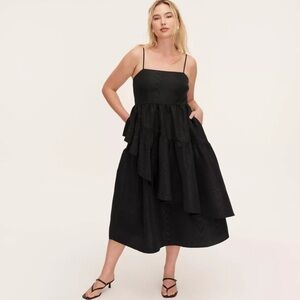 Kate Spade X Target Elegant Black Tiered Dress Spaghetti Strap size XL